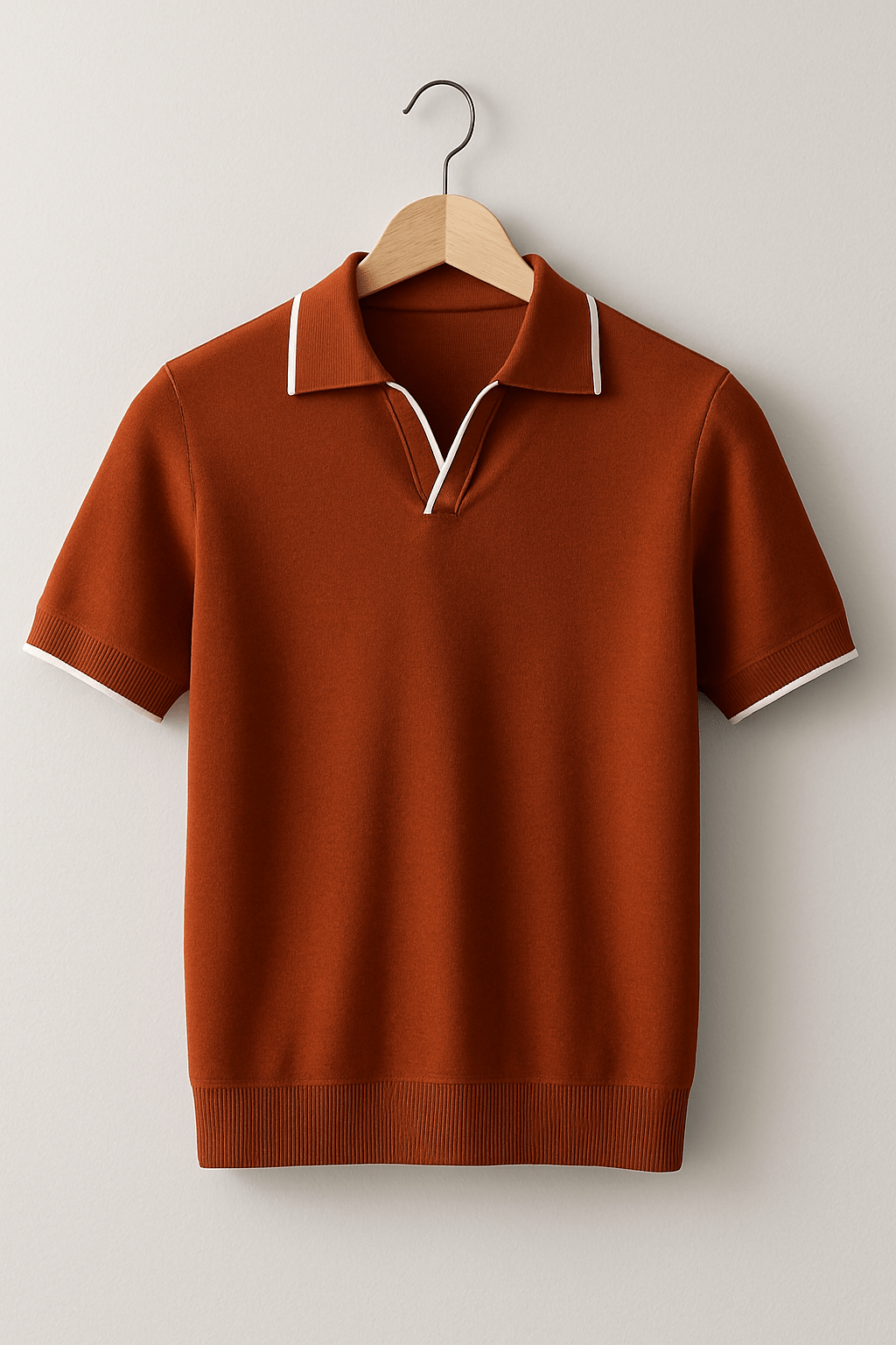 Aaron Strickpoloshirt Kurzarm Kontrastkante