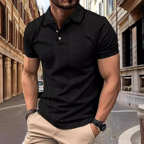 Andre Polo mit Knopfleiste - Polos - Schwarz - Müller Mode