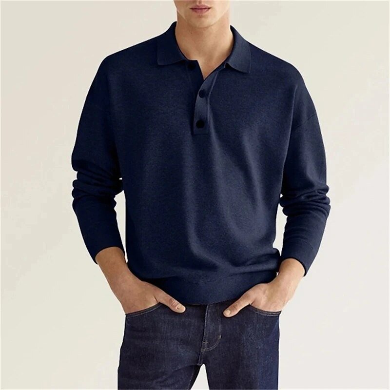 Elias - Poloshirt - Lange Ärmel - Polos - Blau - Müller Mode