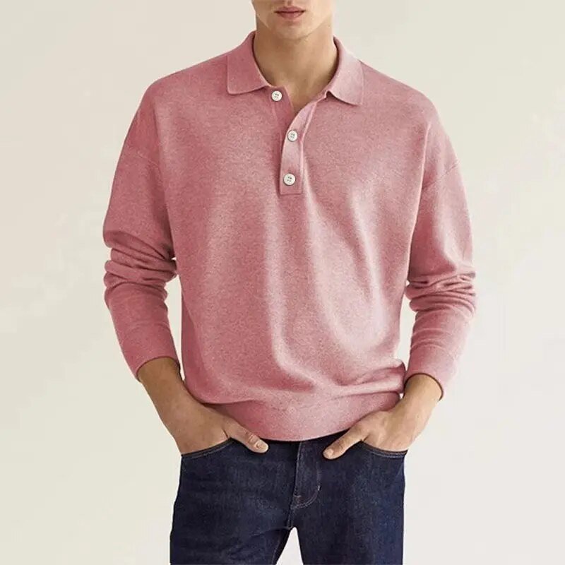 Elias - Poloshirt - Lange Ärmel - Polos - Hellrosa - Müller Mode
