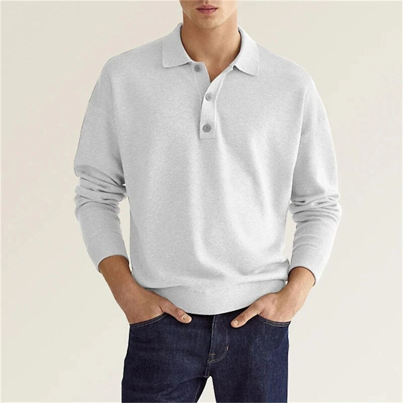 Elias - Poloshirt - Lange Ärmel - Polos - Weiß - Müller Mode