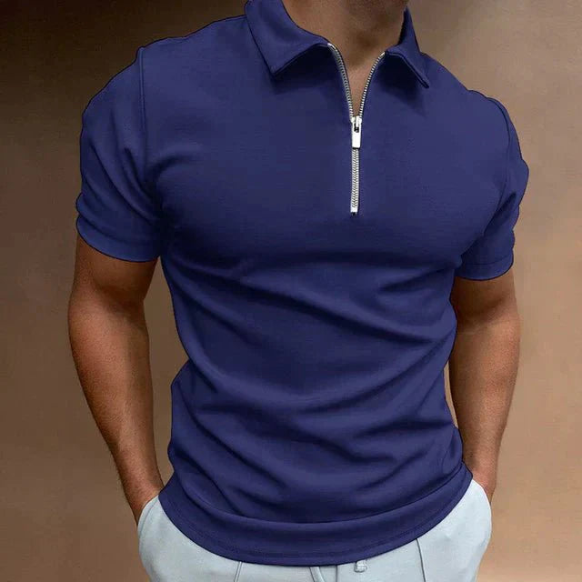 Emil Kurzarm - Poloshirt mit Reißverschluss - Polos - Dunkelblau - Müller Mode