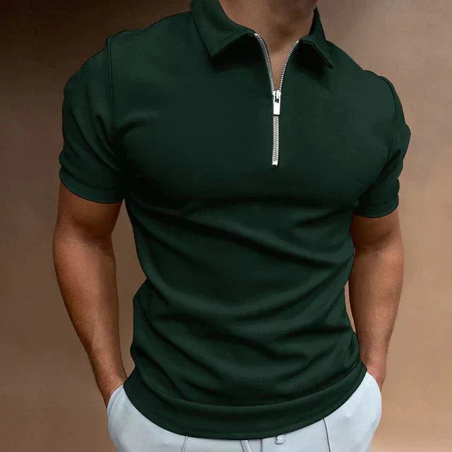 Emil Kurzarm - Poloshirt mit Reißverschluss - Polos - Grün - Müller Mode