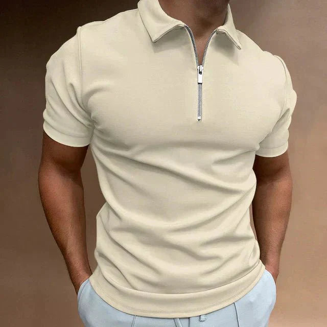 Emil Kurzarm - Poloshirt mit Reißverschluss - Polos - Khaki - Müller Mode